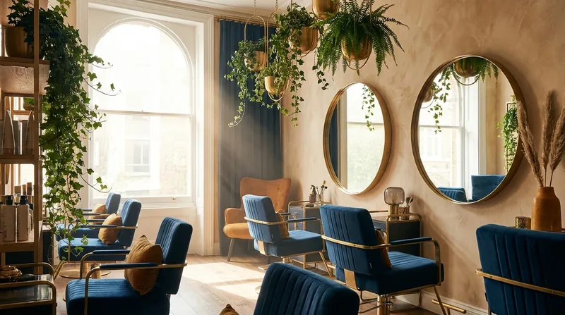 Bright salon interior with styling chairs and round mirrors, How to Open a Hair or Nail Salon in South Carolina