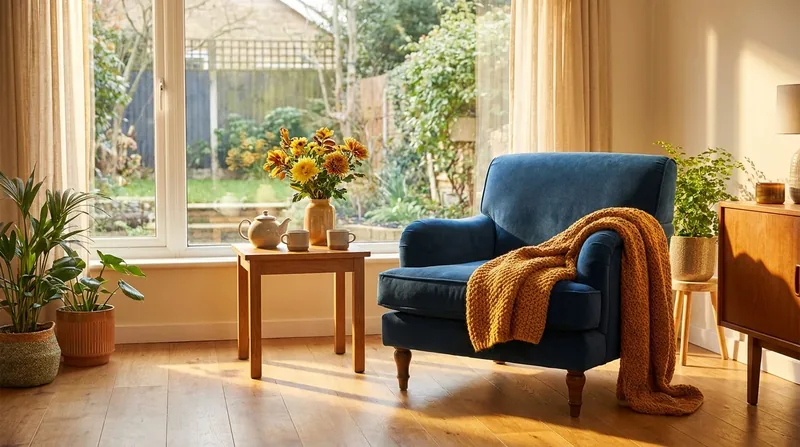 Sunlit sitting room with an armchair, blanket and garden view, How to Start a Non-Medical Home Care Business in South Carolina