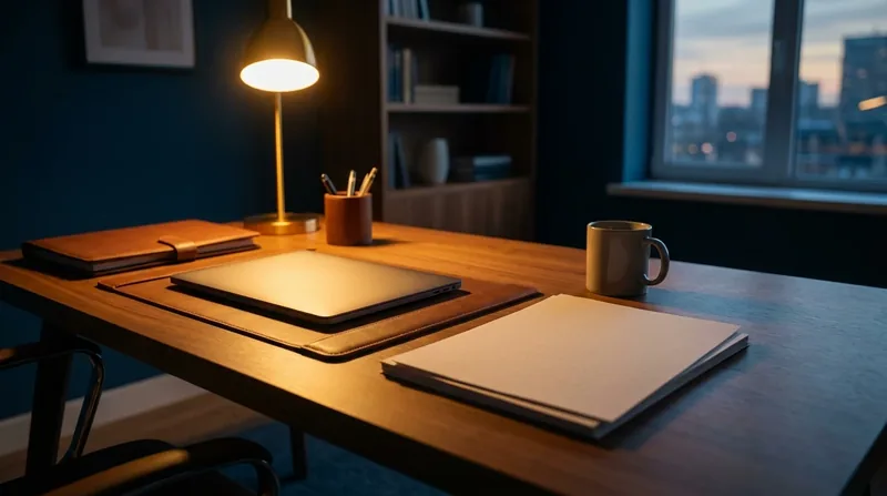 Business formation folders and a closed laptop on a lamp-lit desk, South Carolina LLC Operating Agreement